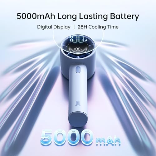 JISULIFE Life10S Portable Handheld Turbo Fan, 5000mAh Rechargeable, 5-Speed, alternate view 3