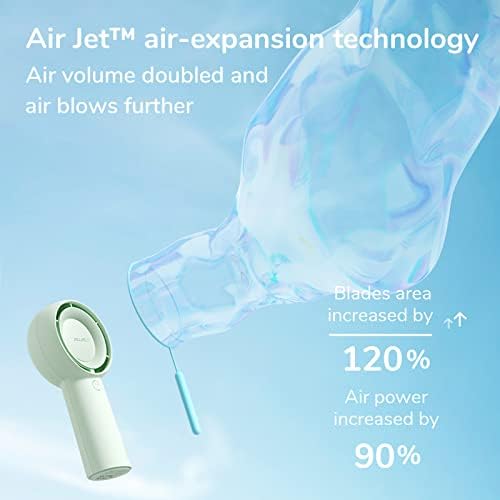 JISULIFE Portable Handheld Turbo Pocket Fan Rechargeable 4000mAh 5-Speed, alternate view 2