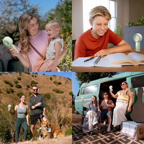 JISULIFE Portable Handheld Turbo Pocket Fan Rechargeable 4000mAh 5-Speed, alternate view 6