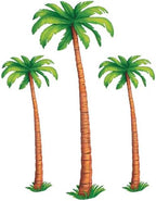 Jointed Palm Trees - 3 Pack, Cardstock Paper Palm Tree Cutouts, Hanging Wall Decorations for Luau, Tropical