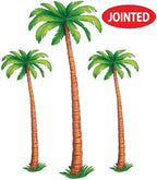 Jointed Palm Trees - 3 Pack, Cardstock Paper Palm Tree Cutouts, Hanging Wall Decorations for Luau, Tropical, alternate view 3