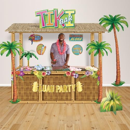 Jointed Palm Trees - 3 Pack, Cardstock Paper Palm Tree Cutouts, Hanging Wall Decorations for Luau, Tropical, alternate view 4