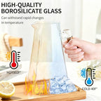 Jug 1.8L Glass Pitcher with Wooden Lid and Handle, Borosilicate Glass Water Pitcher with Lid for Water, Iced, alternate view