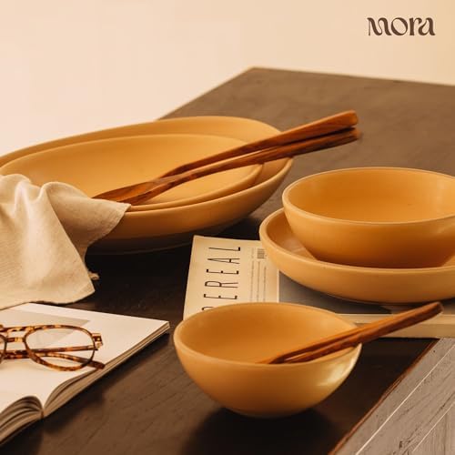 Jumbo and Large Serving Dishes Set of 2, 13 inch and 12 inch Ceramic Pottery Oval Platters - Microwave, Oven and, alternate
