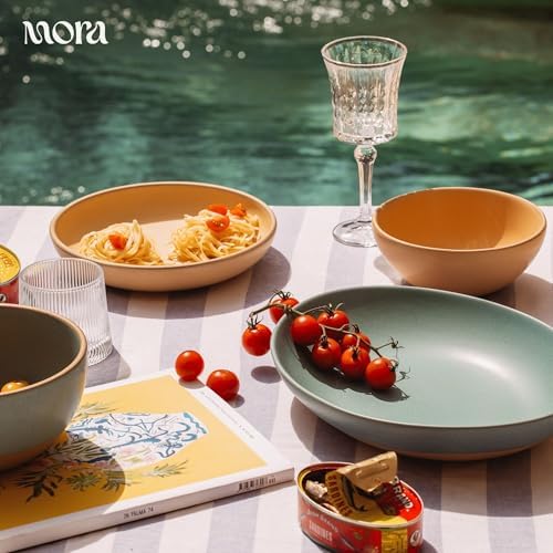 Jumbo and Large Serving Dishes Set of 2, 13 inch and 12 inch Ceramic Pottery Oval Platters - Microwave, Oven and, alternate