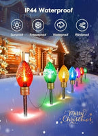Jumbo C9 Christmas Pathway Lights Outdoor,2Pack Total 17FT C9 Walkway Light, alternate view 4