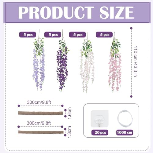 Jungle Theme Decoration Set, Purple and Pink, Wisteria, 45 Pcs, alternate view 3