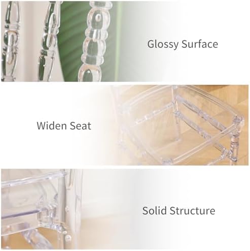 KAIHAOWIN Clear Napoleon Chair- Luxury Acrylic Dining Chairs Transparent Crystal Chair for Wedding Party Events, alternate