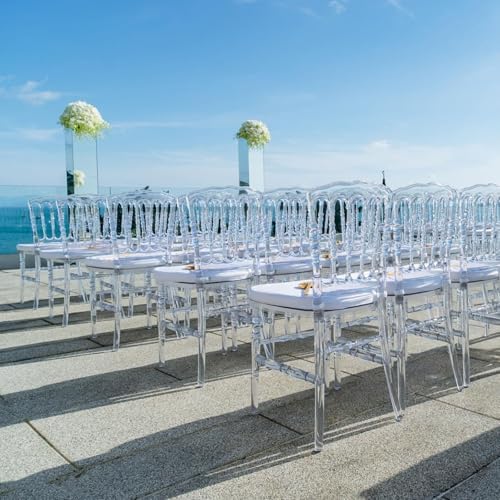 KAIHAOWIN Clear Napoleon Chair- Luxury Acrylic Dining Chairs Transparent Crystal Chair for Wedding Party Events, alternate