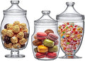Keep - Acrylic Apothecary Jars (3-Piece Set, 52/50/46 oz) (NOT Glass), Plastic Jars with Lids, Bathroom