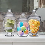 Keep - Acrylic Apothecary Jars (3-Piece Set, 52/50/46 oz) (NOT Glass), Plastic Jars with Lids, Bathroom, alternate view 2