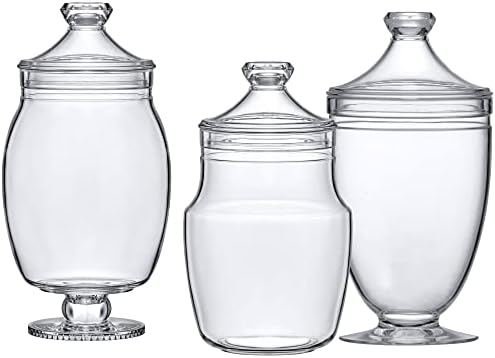 Keep - Acrylic Apothecary Jars (3-Piece Set, 52/50/46 oz) (NOT Glass), Plastic Jars with Lids, Bathroom, alternate view 6