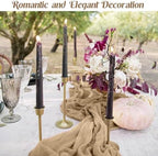 Khaki 10FT Cheesecloth Table Runner Boho Gauze Fabric Table Runner Rustic Sheer Runner for Wedding Birthday Baby, alternate