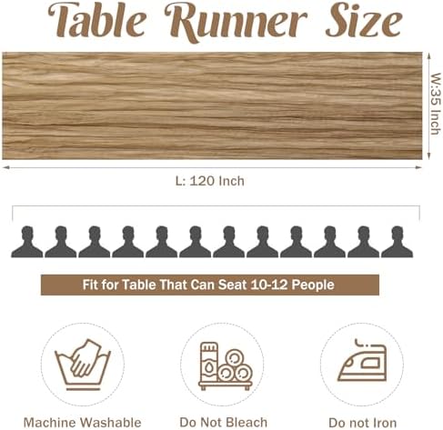 Khaki 10FT Cheesecloth Table Runner Boho Gauze Fabric Table Runner Rustic Sheer Runner for Wedding Birthday Baby, alternate
