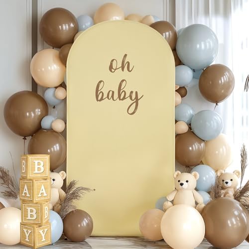 Khaki Arch Backdrop Cover 7.2FT Spandex Fitted Wedding Arch Stand Covers Round Top Chiara Arch Covers Stretchy, alternate