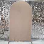 Khaki Ripples Pattern Arch Backdrop Cover for Birthday Party Wedding Baby Shower Decorations Light Tan Chiara, alternate view