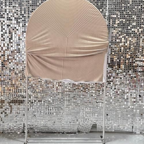 Khaki Ripples Pattern Arch Backdrop Cover for Birthday Party Wedding Baby Shower Decorations Light Tan Chiara, alternate view