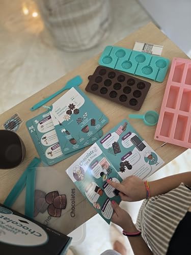 Kids Chocolate Making Kit | Real Reusable Candy Tools | Ages 6-12 in child-size in Teal, alternate view 6
