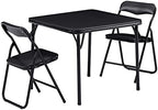 Kids Folding Activity Table and Chairs 3 Piece Set, Portable, with Ultra Soft Padded Cushion, Solid Black