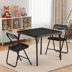 Kids Folding Activity Table and Chairs 3 Piece Set, Portable, with Ultra Soft Padded Cushion, Solid Black, alternate view 2