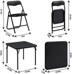 Kids Folding Activity Table and Chairs 3 Piece Set, Portable, with Ultra Soft Padded Cushion, Solid Black, alternate view 3