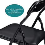 Kids Folding Activity Table and Chairs 3 Piece Set, Portable, with Ultra Soft Padded Cushion, Solid Black, alternate view 4