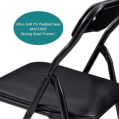 Kids Folding Activity Table and Chairs 3 Piece Set, Portable, with Ultra Soft Padded Cushion, Solid Black, alternate view 4