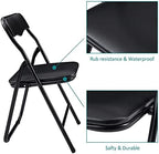 Kids Folding Activity Table and Chairs 3 Piece Set, Portable, with Ultra Soft Padded Cushion, Solid Black, alternate view 5