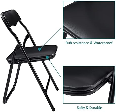 Kids Folding Activity Table and Chairs 3 Piece Set, Portable, with Ultra Soft Padded Cushion, Solid Black, alternate view 5