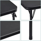 Kids Folding Activity Table and Chairs 3 Piece Set, Portable, with Ultra Soft Padded Cushion, Solid Black, alternate view 6