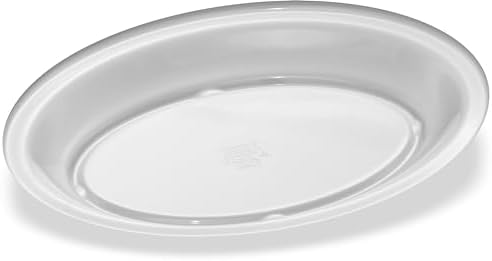 Kingline Plastic Oval Platter Oval Tray for Home and Restaurant, Melamine, 12 x 9 Inches, White, (Pack of 72) in, alternate