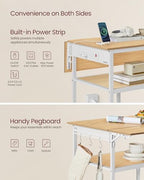 Kitchen Island with Drop Leaf, Power Strip, Pegboard, 47.2" Width, alternate view 5