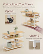 Kitchen Island with Drop Leaf, Power Strip, Pegboard, 47.2" Width, alternate view 6
