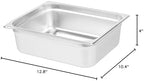 Kitchen Tek 1/2 Half Size Steam Table Pans, 6 Anti-Jam Steam Pans - Lids Sold Separately, 4” Deep, 24 Gauge, alternate view 3