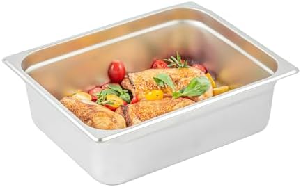 Kitchen Tek 1/2 Half Size Steam Table Pans, 6 Anti-Jam Steam Pans - Lids Sold Separately, 4” Deep, 24 Gauge, alternate view 4