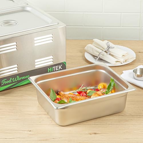 Kitchen Tek 1/2 Half Size Steam Table Pans, 6 Anti-Jam Steam Pans - Lids Sold Separately, 4” Deep, 24 Gauge, alternate view 5