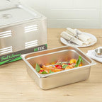 Kitchen Tek 1/2 Half Size Steam Table Pans, 6 Anti-Jam Steam Pans - Lids Sold Separately, 4” Deep, 24 Gauge, alternate view 5