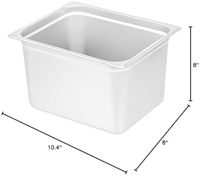 Kitchen Tek 1/2 Half Size Steam Table Pans, 6 Anti-Jam Steam Pans - Lids Sold Separately, 8” Deep, 24 Gauge, alternate view 3