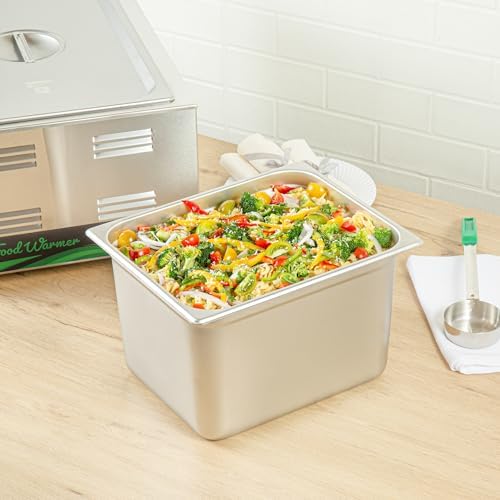 Kitchen Tek 1/2 Half Size Steam Table Pans, 6 Anti-Jam Steam Pans - Lids Sold Separately, 8” Deep, 24 Gauge, alternate view 5