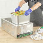Kitchen Tek 1/2 Half Size Steam Table Pans, 6 Anti-Jam Steam Pans - Lids Sold Separately, 8” Deep, 24 Gauge, alternate view 6