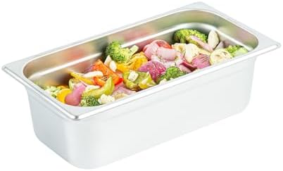 Kitchen Tek 1/3 Size Steam Table Pans, 12 Anti-Jam Steam Pans - Lids Sold Separately, 4” Deep, 24 Gauge, alternate view 3