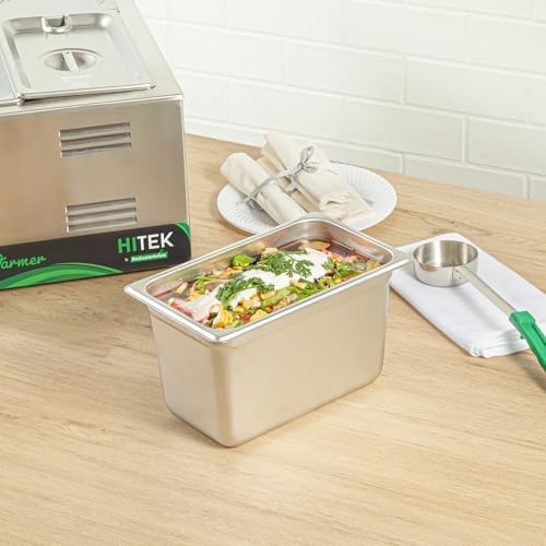 Kitchen Tek 1/4 Size Steam Table Pans, 12 Anti-Jam Steam Pans - Lids Sold Separately, 6” Deep, 24 Gauge, alternate view 4