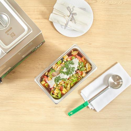 Kitchen Tek 1/4 Size Steam Table Pans, 12 Anti-Jam Steam Pans - Lids Sold Separately, 6” Deep, 24 Gauge, alternate view 6