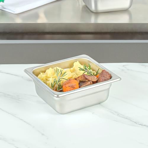 Kitchen Tek 1/6 Size Steam Table Pan, 1 Anti-Jam Steam Pan - Lid Sold Separately, 2.5” Deep, 24 Gauge Stainless, alternate