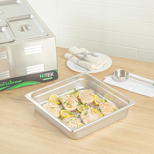 Kitchen Tek 2/3 Size Steam Table Pans, 12 Anti-Jam Steam Pans - Lids Sold Separately, 2.5” Deep, 24 Gauge, alternate view 4
