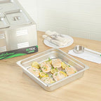 Kitchen Tek 2/3 Size Steam Table Pans, 12 Anti-Jam Steam Pans - Lids Sold Separately, 2.5” Deep, 24 Gauge, alternate view 4