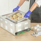 Kitchen Tek 2/3 Size Steam Table Pans, 12 Anti-Jam Steam Pans - Lids Sold Separately, 2.5” Deep, 24 Gauge, alternate view 5