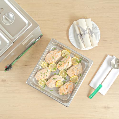 Kitchen Tek 2/3 Size Steam Table Pans, 12 Anti-Jam Steam Pans - Lids Sold Separately, 2.5” Deep, 24 Gauge, alternate view 6