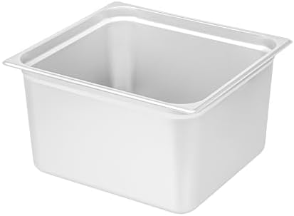 Kitchen Tek 2/3 Size Steam Table Pans, 6 Anti-Jam Steam Pans - Lids Sold Separately, 8” Deep, 24 Gauge Stainless