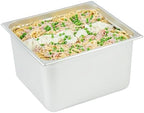 Kitchen Tek 2/3 Size Steam Table Pans, 6 Anti-Jam Steam Pans - Lids Sold Separately, 8” Deep, 24 Gauge Stainless, alternate